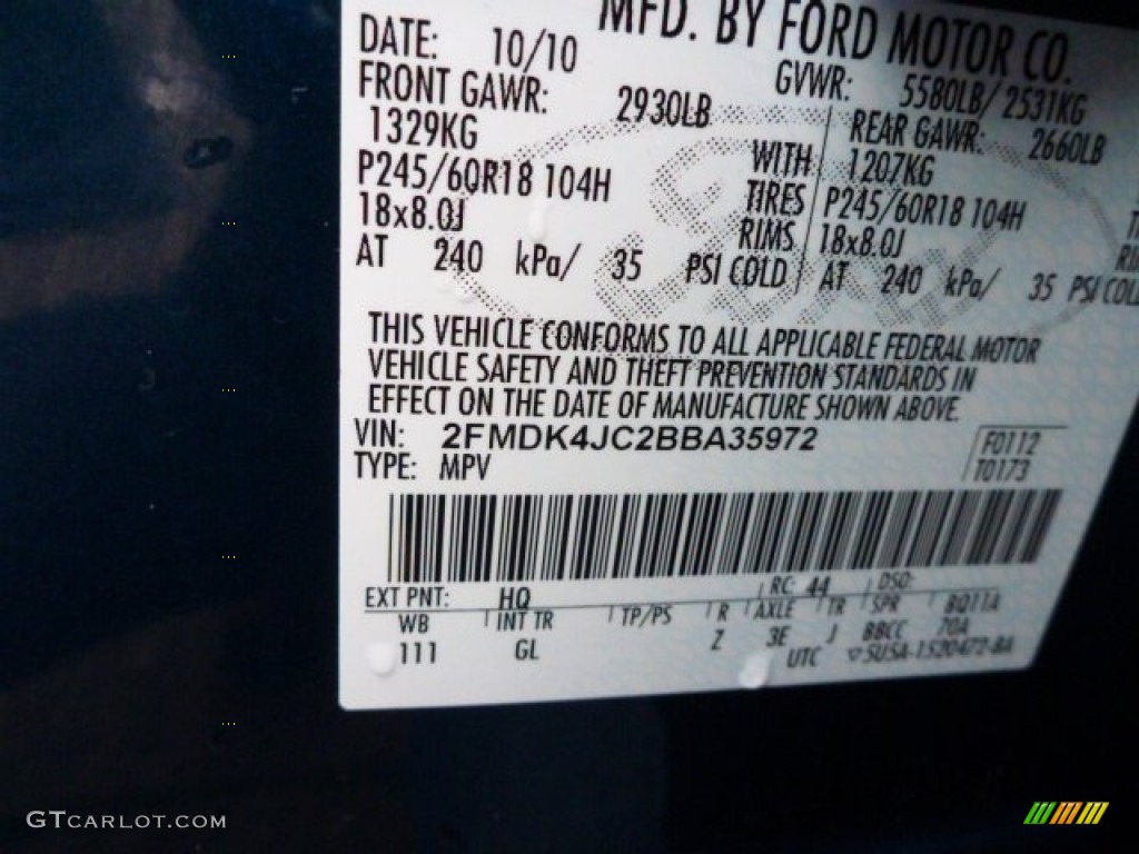 2011 Edge SEL AWD - Mediterranean Blue Metallic / Medium Light Stone photo #25