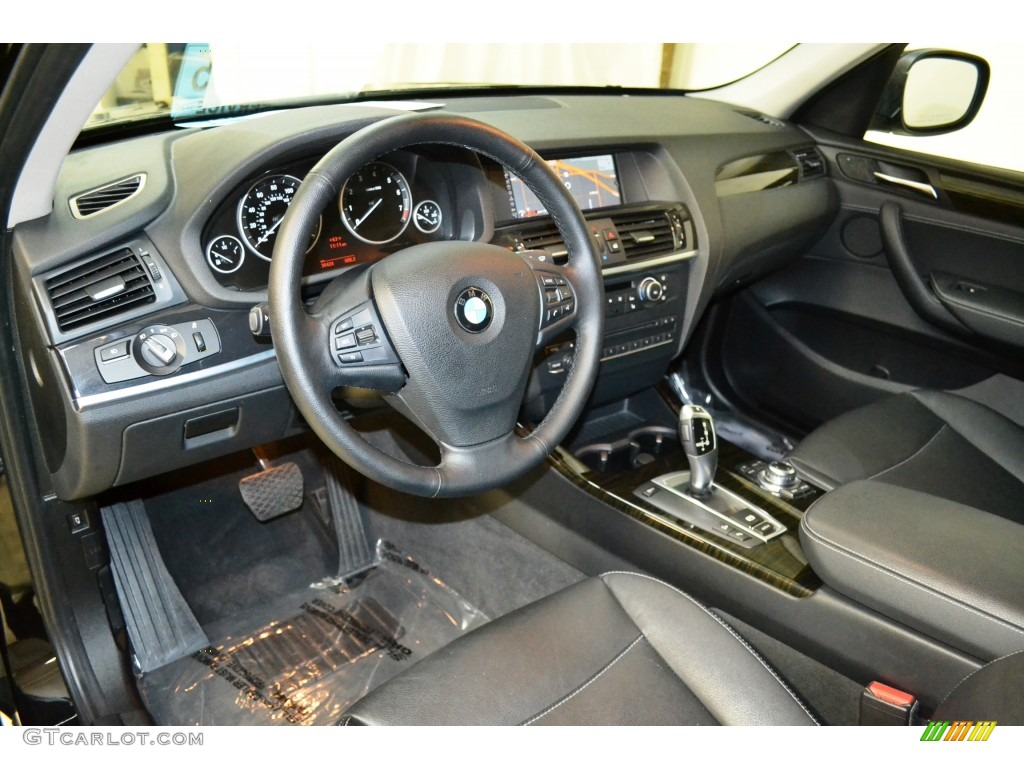 Black Interior 2012 BMW X3 xDrive 28i Photo #101957060