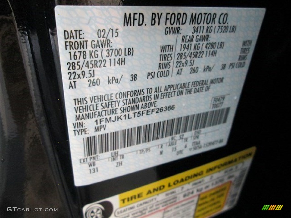 2015 Ford Expedition EL Platinum Color Code Photos