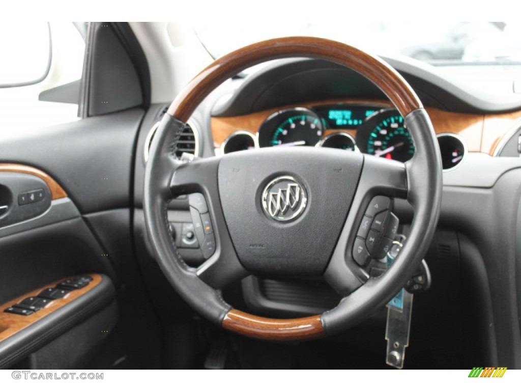 2011 Buick Enclave CXL Ebony/Ebony Steering Wheel Photo #101963987