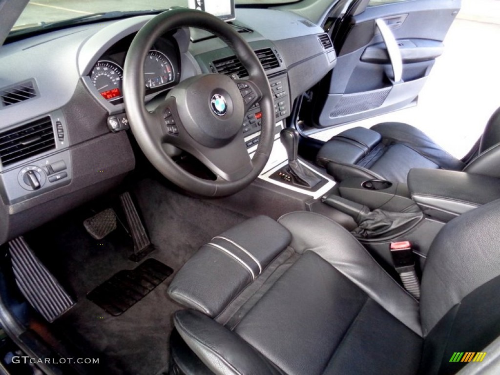 Black Interior 2004 BMW X3 3.0i Photo #101970095