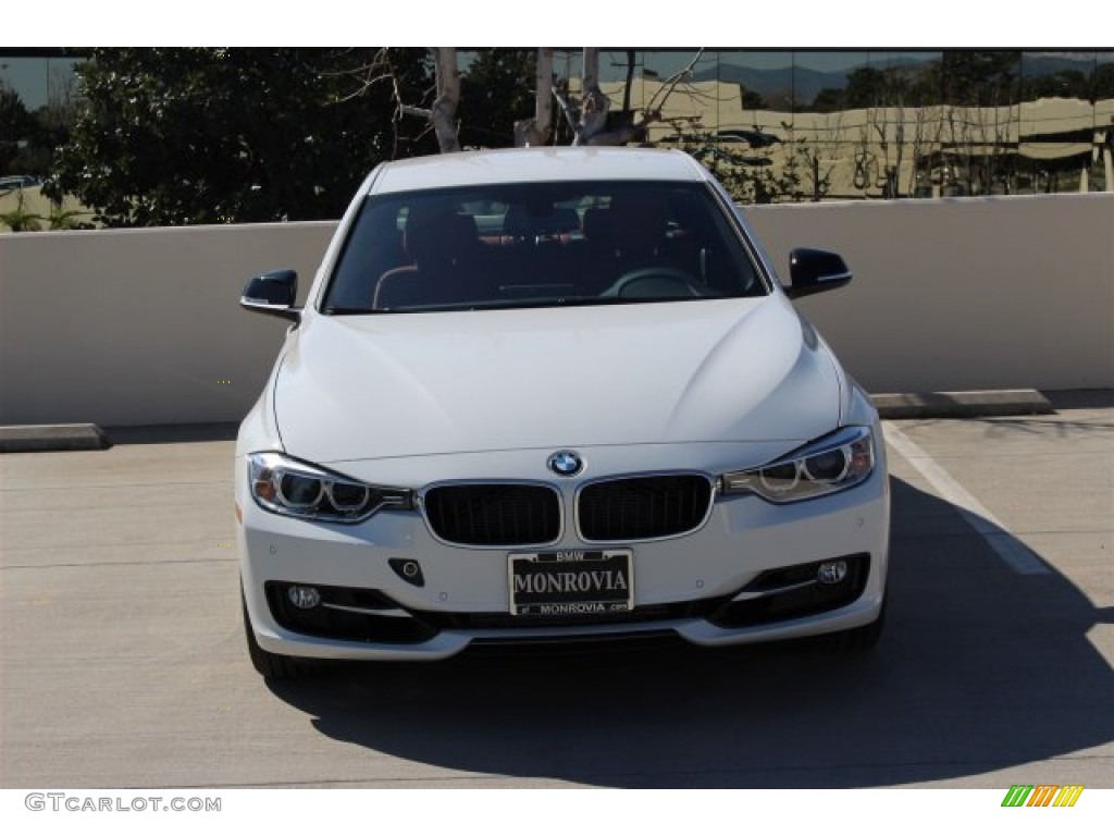 2015 3 Series 328i Sedan - Alpine White / Coral Red/Black photo #3