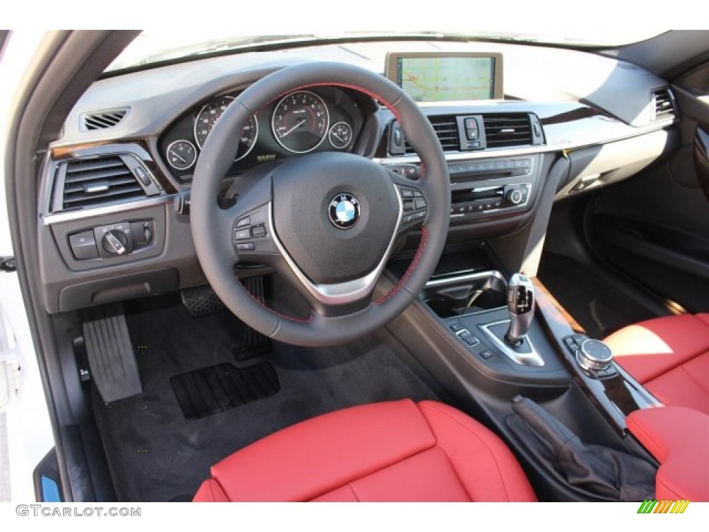 Coral Red/Black Interior 2015 BMW 3 Series 328i Sedan Photo #101976566