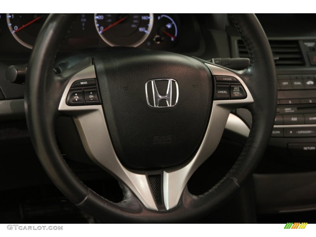 2008 Honda Accord EX-L V6 Coupe Black Steering Wheel Photo #101978822