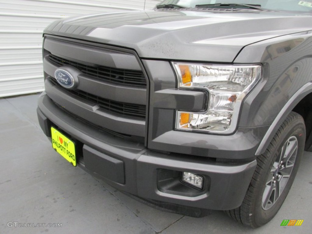 2015 F150 Lariat SuperCrew - Magnetic Metallic / Black photo #10