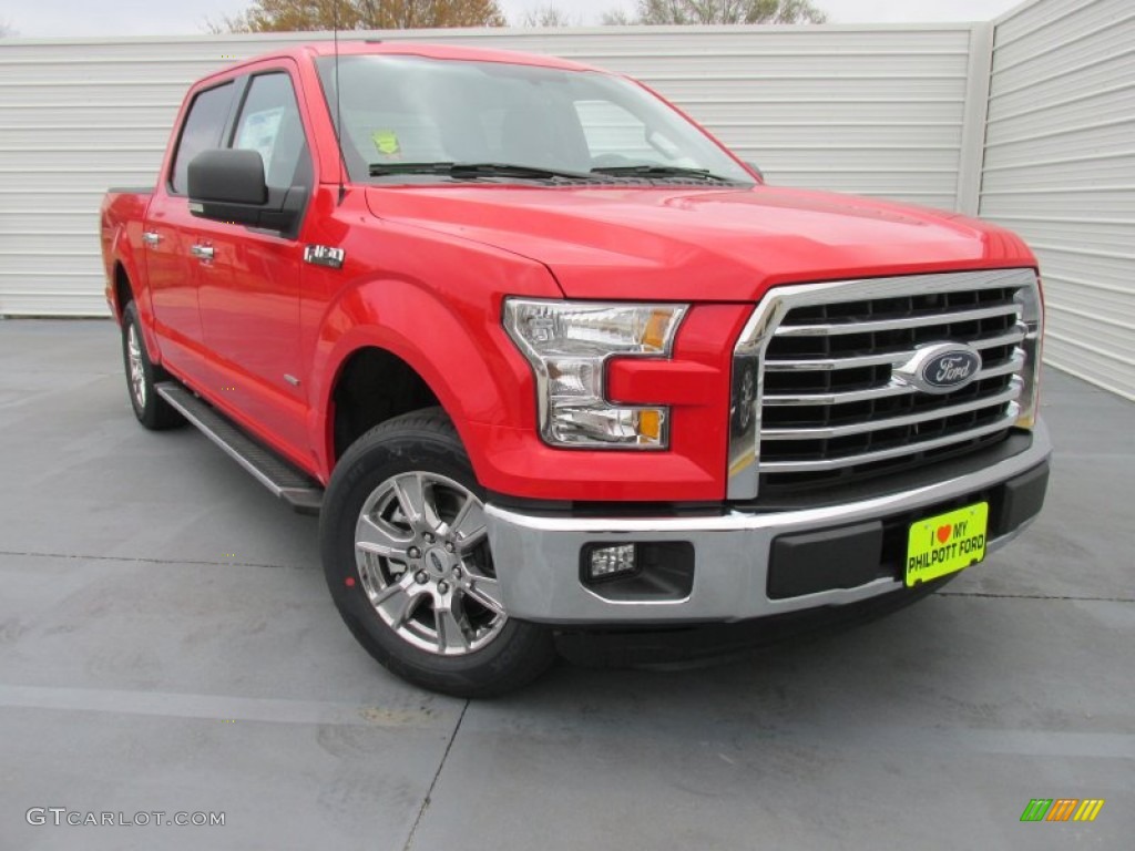 2015 F150 XLT SuperCrew - Race Red / Medium Earth Gray photo #1