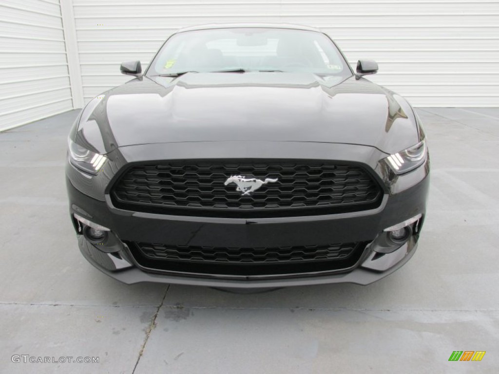 Black 2015 Ford Mustang EcoBoost Premium Coupe Exterior Photo #101989874