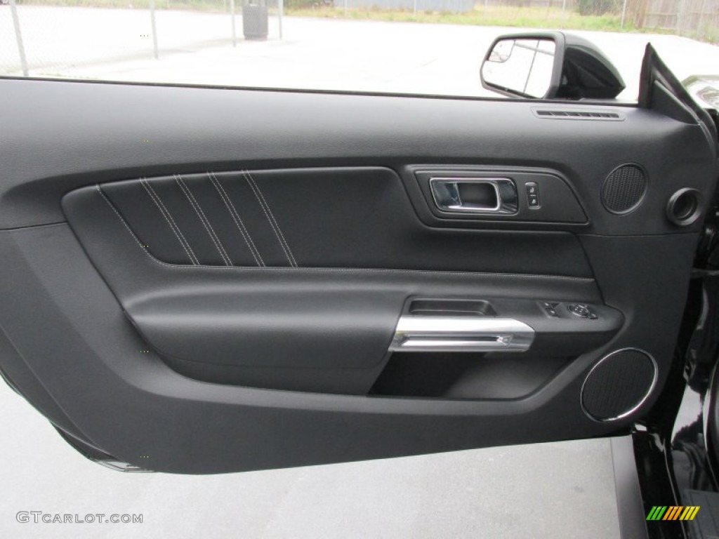 2015 Ford Mustang EcoBoost Premium Coupe Ebony Door Panel Photo #101989955