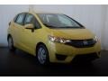 2015 Mystic Yellow Pearl Honda Fit LX  photo #2