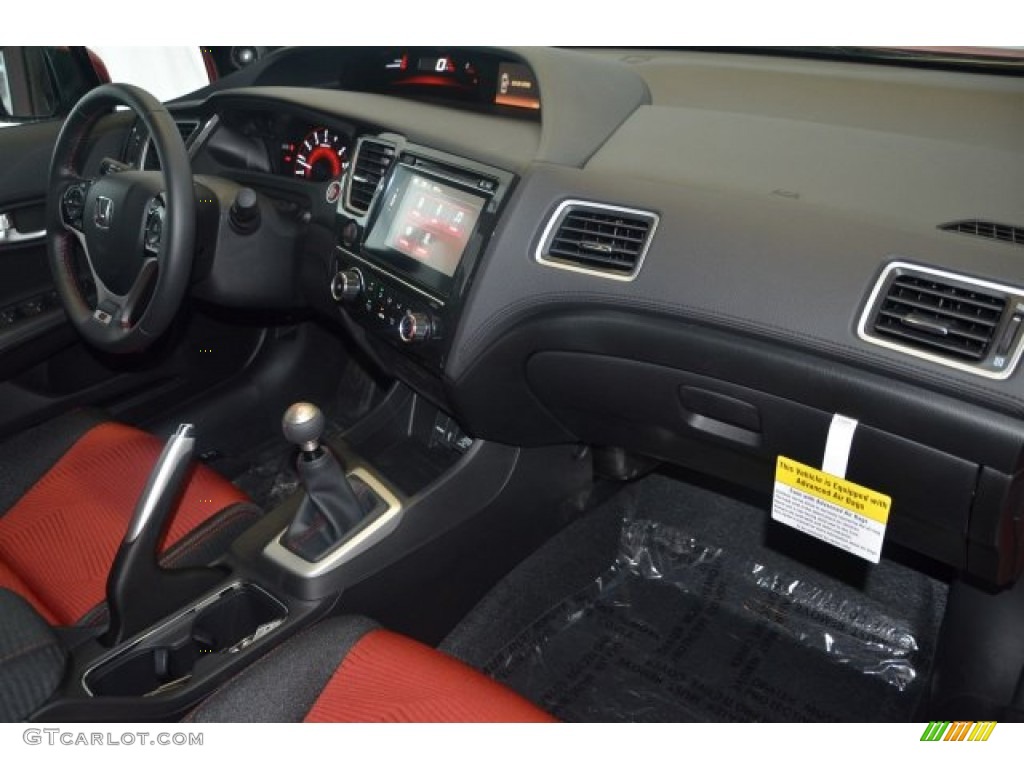 2015 Honda Civic Si Sedan Si Black/Red Dashboard Photo #101990458