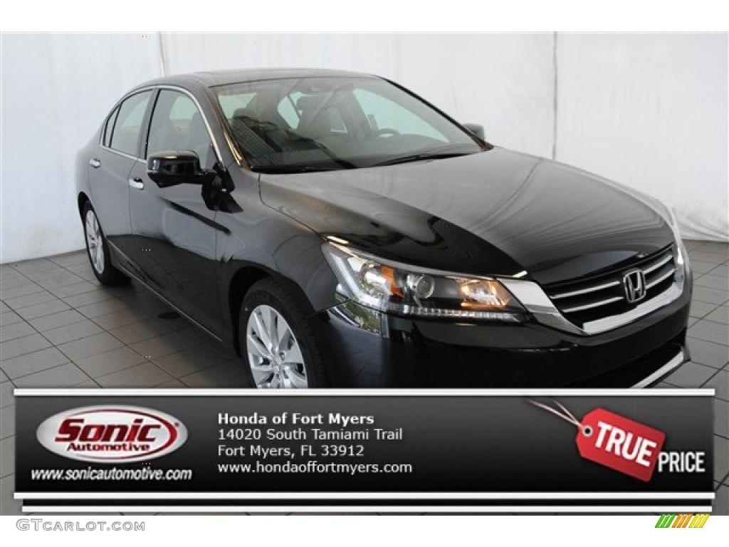 2015 Accord EX-L Sedan - Crystal Black Pearl / Ivory photo #1