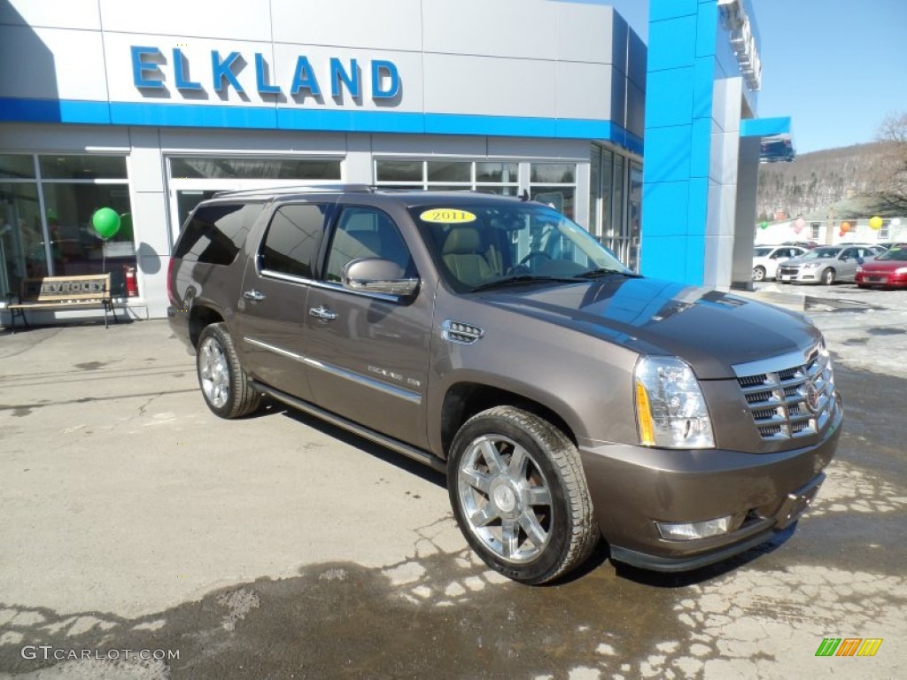 2011 Escalade ESV Premium AWD - Mocha Steel Metallic / Cashmere/Cocoa photo #4