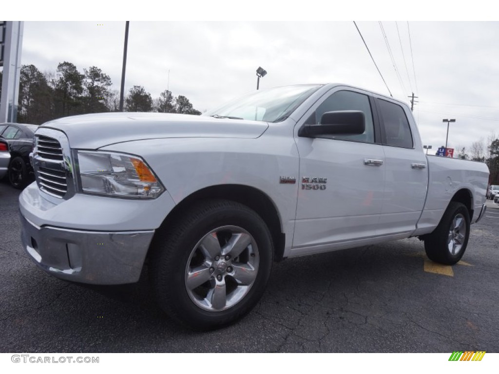 2014 1500 Big Horn Quad Cab 4x4 - Bright White / Black/Diesel Gray photo #3