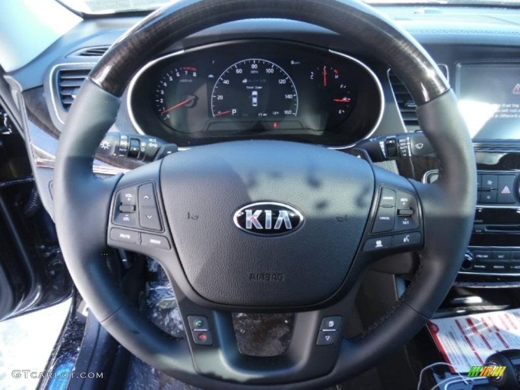 2015 Kia Cadenza Premium Black Steering Wheel Photo #102001544