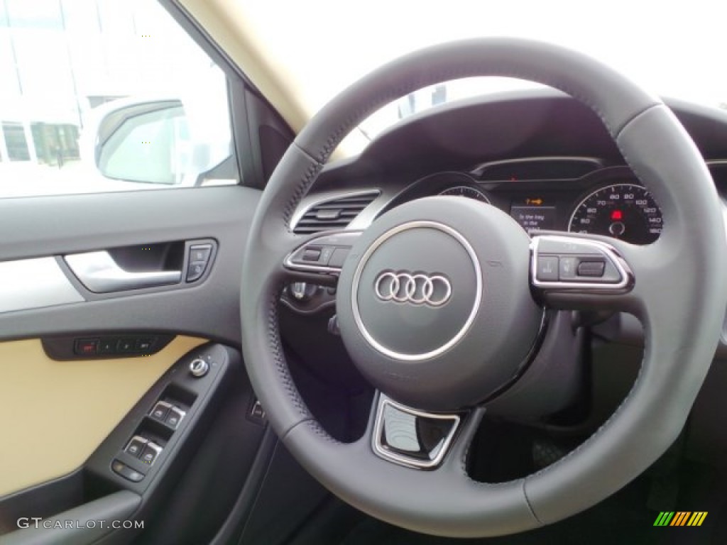 2015 Audi A4 2.0T Premium Plus Beige/Black Steering Wheel Photo #102001946