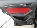 2015 Audi SQ5 Black/Magma Red Interior Door Panel Photo