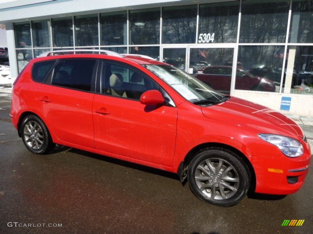 2012 Elantra GLS Touring - Chilipepper Red / Beige photo #3