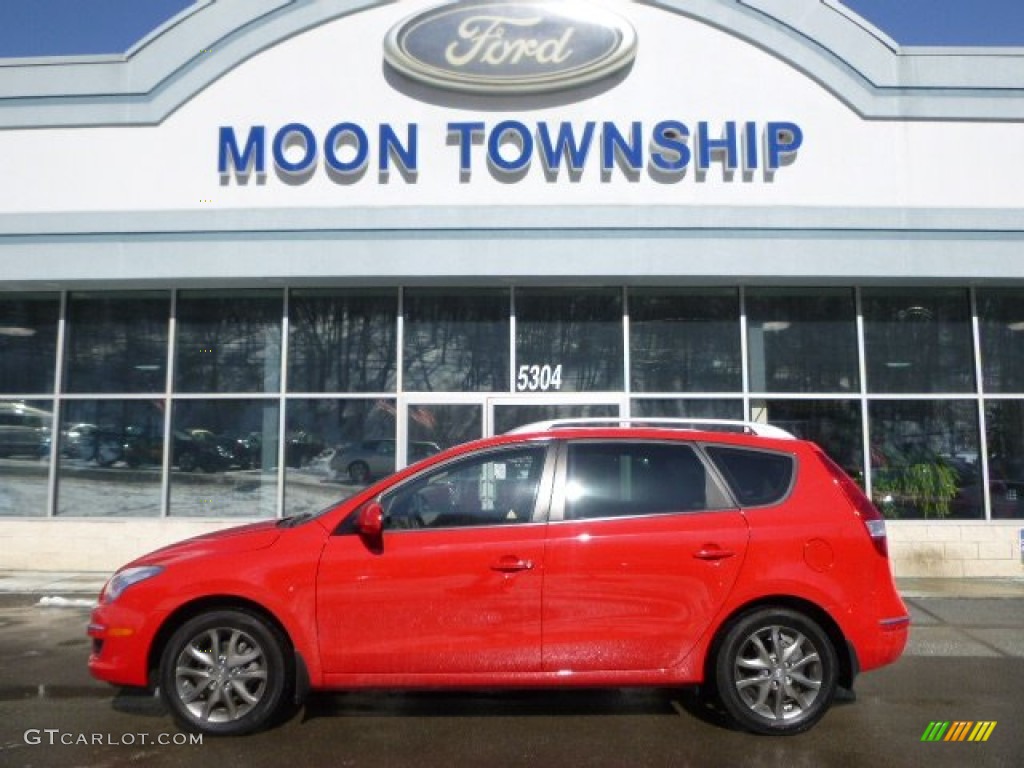 2012 Elantra GLS Touring - Chilipepper Red / Beige photo #4