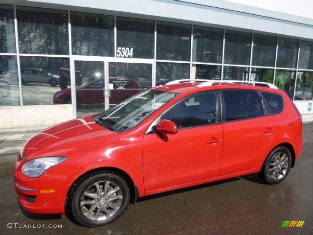 2012 Elantra GLS Touring - Chilipepper Red / Beige photo #5