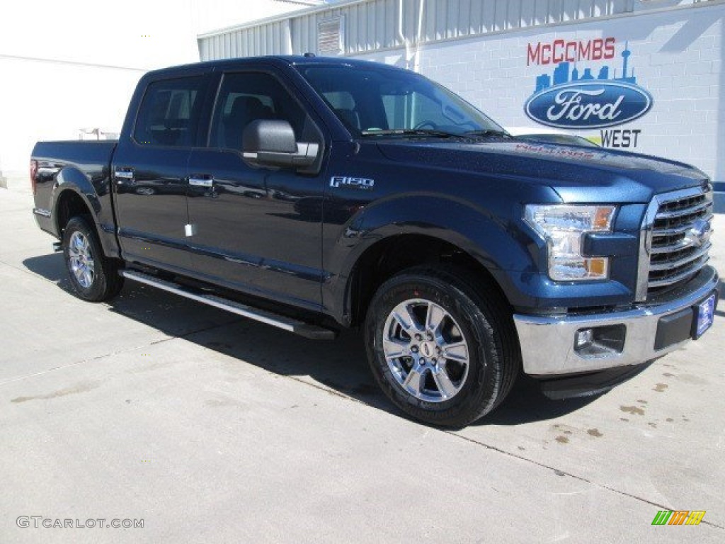 2015 F150 XLT SuperCrew - Blue Jeans Metallic / Medium Earth Gray photo #1