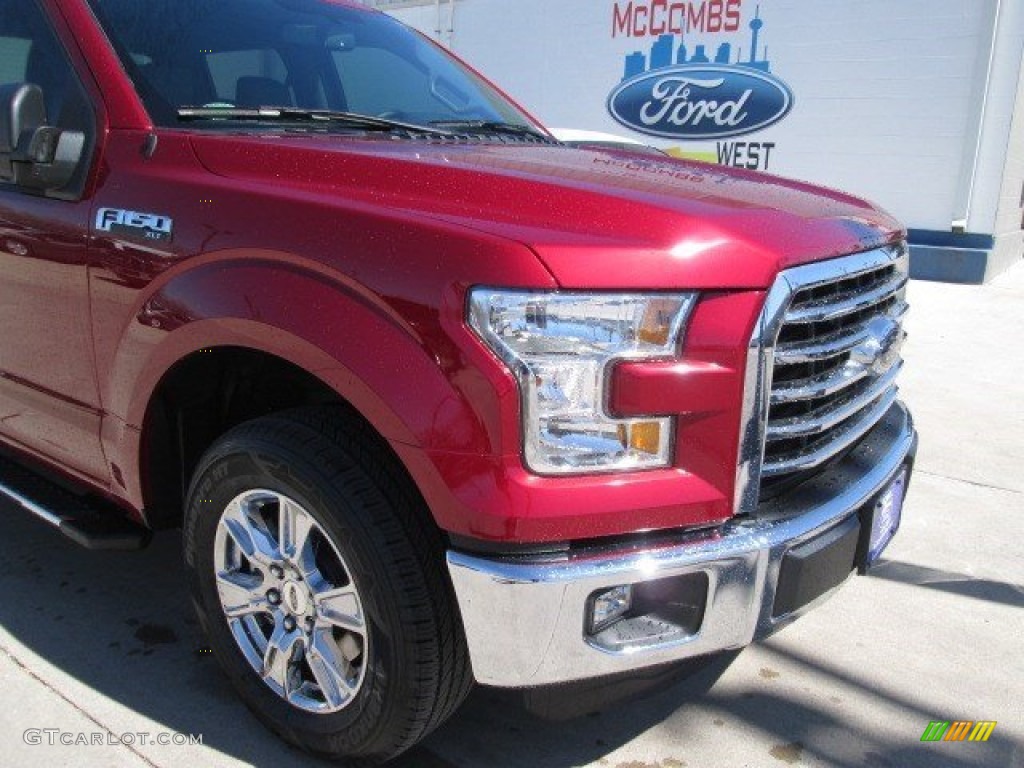 2015 F150 XLT SuperCrew - Ruby Red Metallic / Medium Earth Gray photo #2