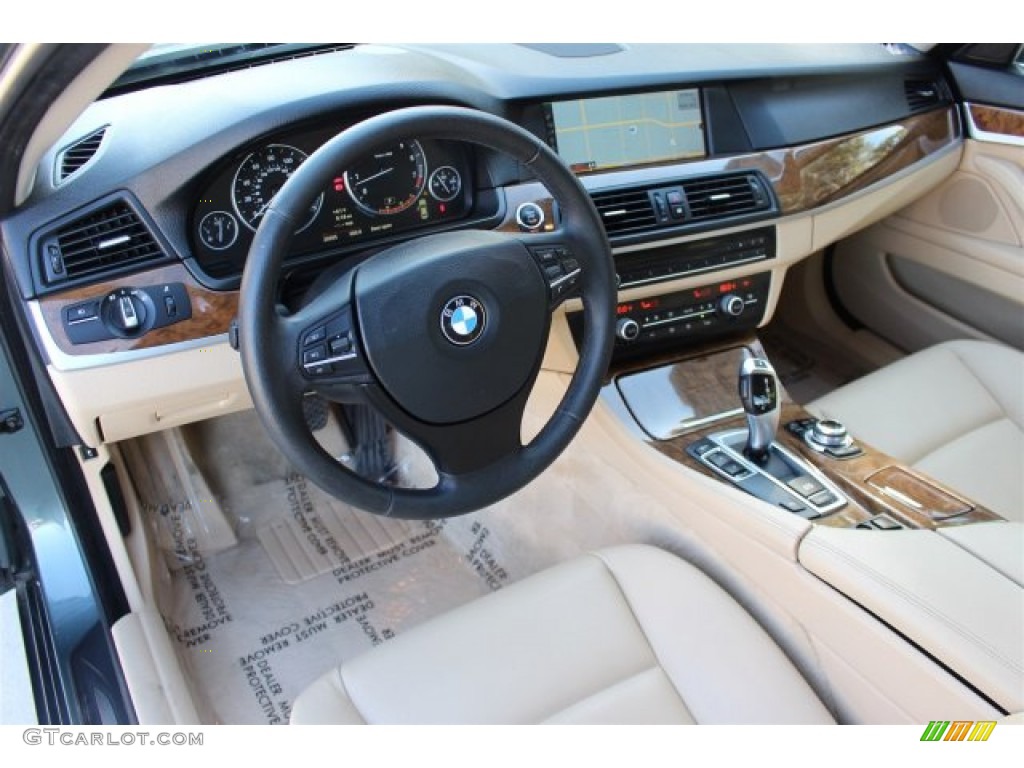2012 5 Series 528i Sedan - Tasman Green Metallic / Venetian Beige photo #9