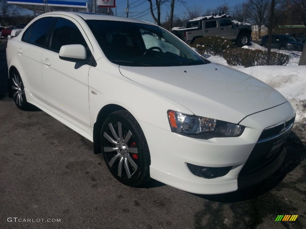 2009 Lancer GTS - Wicked White Satin / Black photo #1