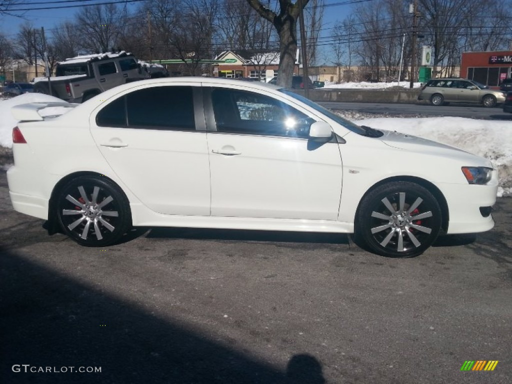 2009 Lancer GTS - Wicked White Satin / Black photo #2