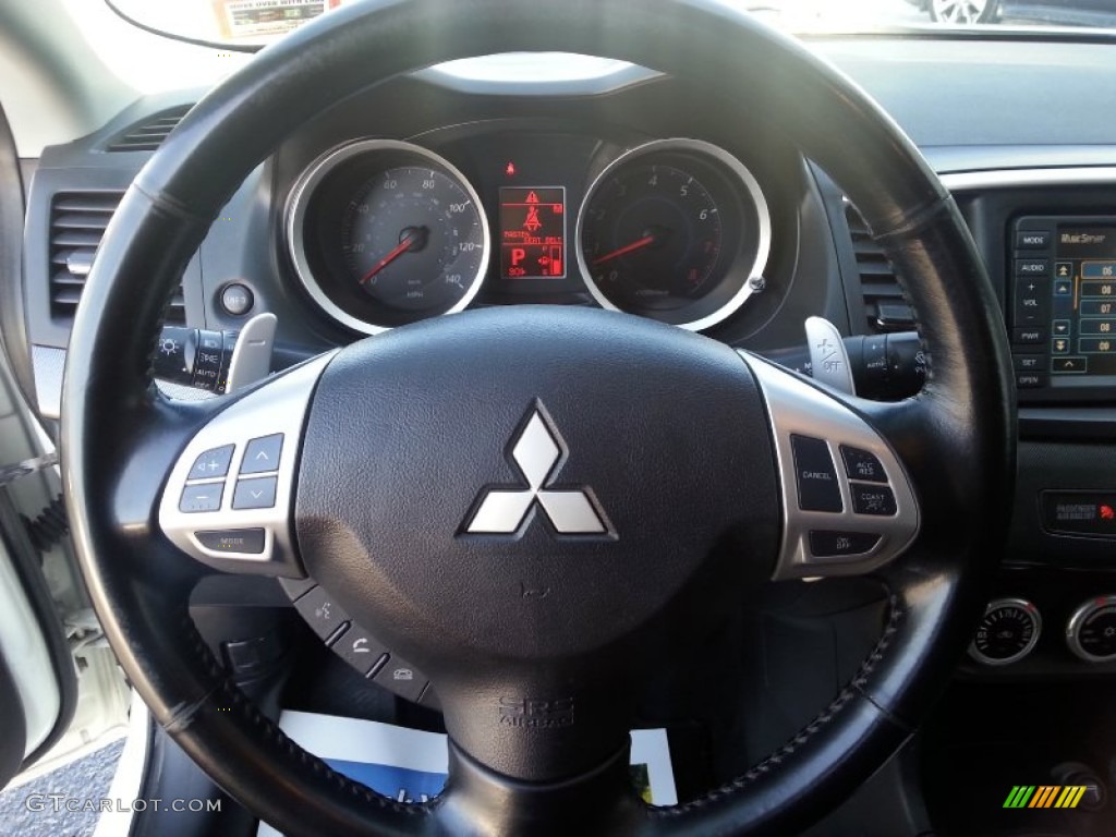 2009 Lancer GTS - Wicked White Satin / Black photo #11