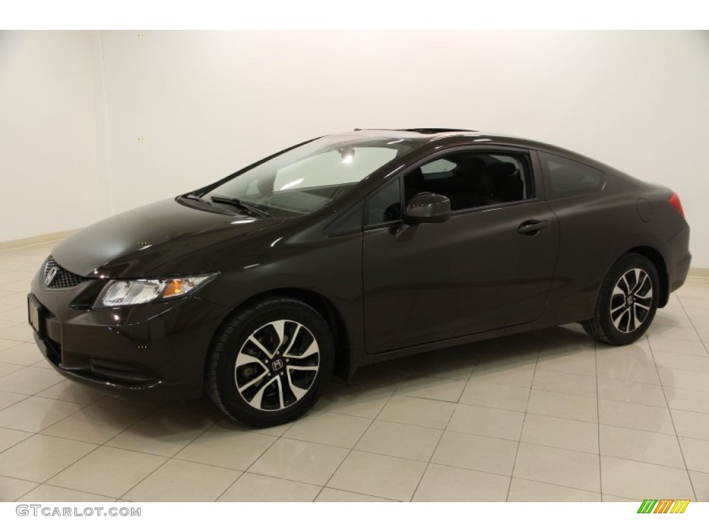 Kona Coffee Metallic 2013 Honda Civic EX Coupe Exterior Photo #102027509