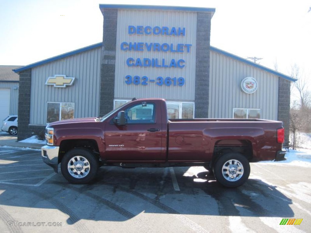 2015 Silverado 2500HD LT Regular Cab - Deep Ruby Metallic / Jet Black photo #1