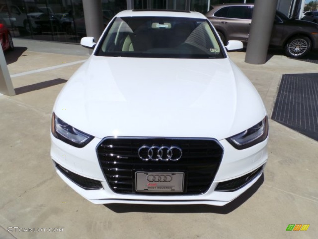 2015 A4 2.0T Premium Plus quattro - Ibis White / Beige/Brown photo #2