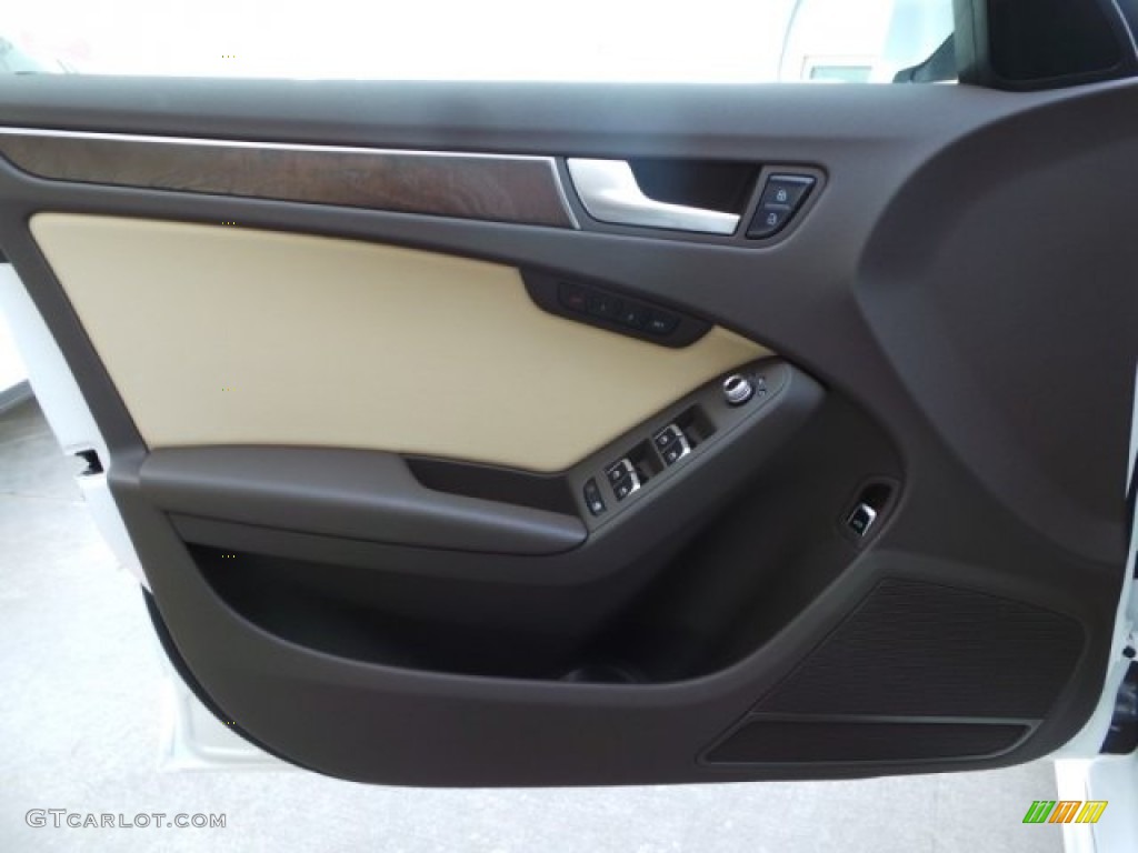 2015 Audi A4 2.0T Premium Plus quattro Beige/Brown Door Panel Photo #102030264