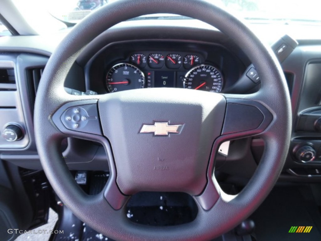 2015 Chevrolet Silverado 1500 WT Double Cab 4x4 Dark Ash/Jet Black Steering Wheel Photo #102035277
