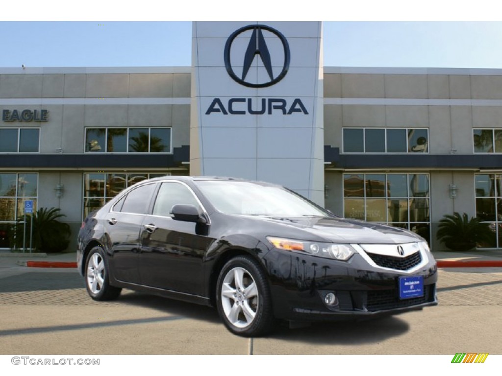 2010 TSX Sedan - Crystal Black Pearl / Parchment photo #1
