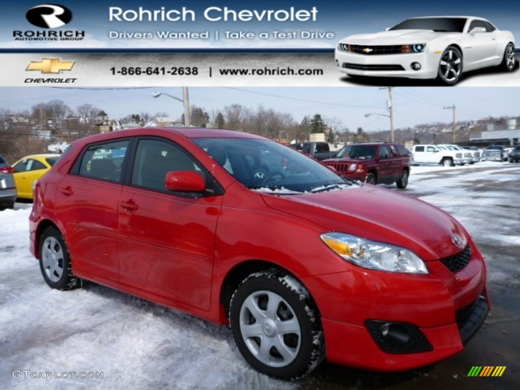 2010 Matrix S AWD - Radiant Red / Dark Charcoal photo #1