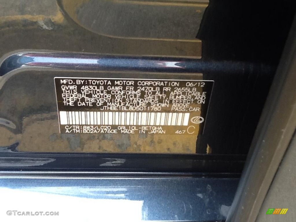 2013 GS Color Code 8W3 for Deep Sea Mica Photo #102047440