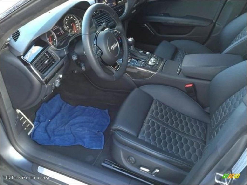Black Valcona Leather w/Honeycomb Stitching Interior 2014 Audi RS 7 4.0 TFSI quattro Photo #102051810