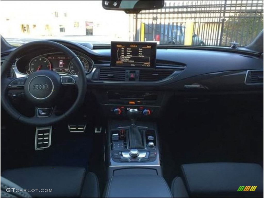 2014 Audi RS 7 4.0 TFSI quattro Black Valcona Leather w/Honeycomb Stitching Dashboard Photo #102051843