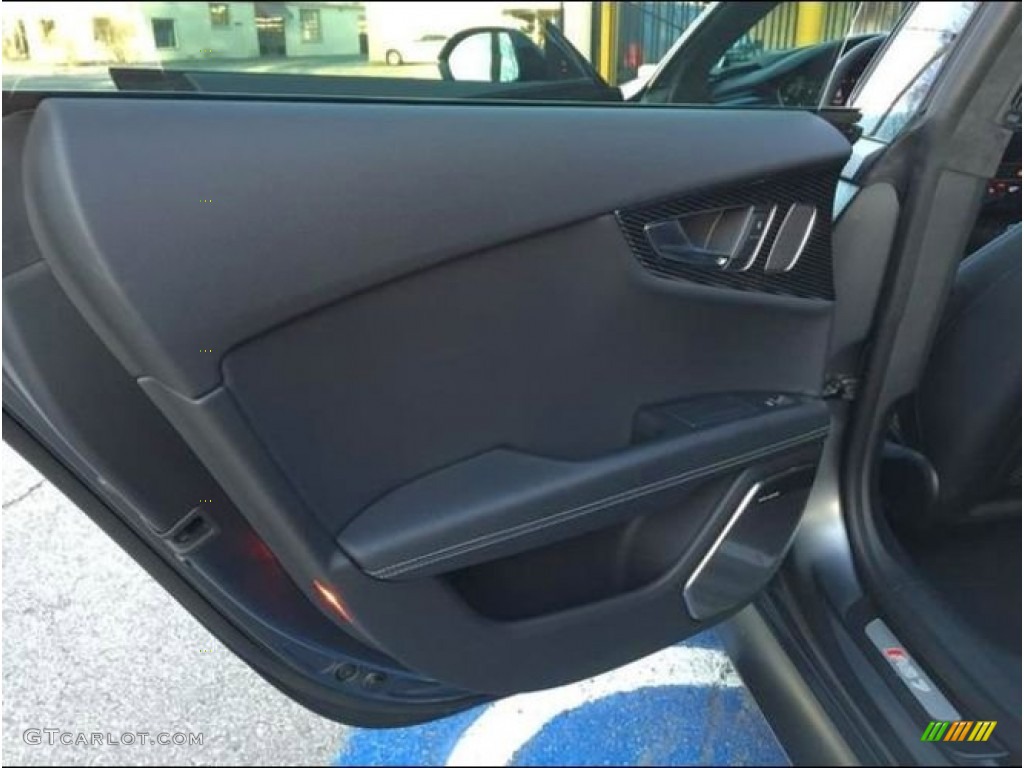 2014 Audi RS 7 4.0 TFSI quattro Black Valcona Leather w/Honeycomb Stitching Door Panel Photo #102052074
