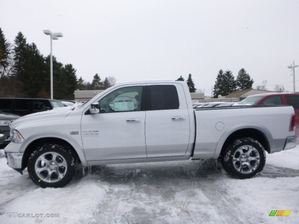 2015 1500 Laramie Quad Cab 4x4 - Bright White / Black photo #2