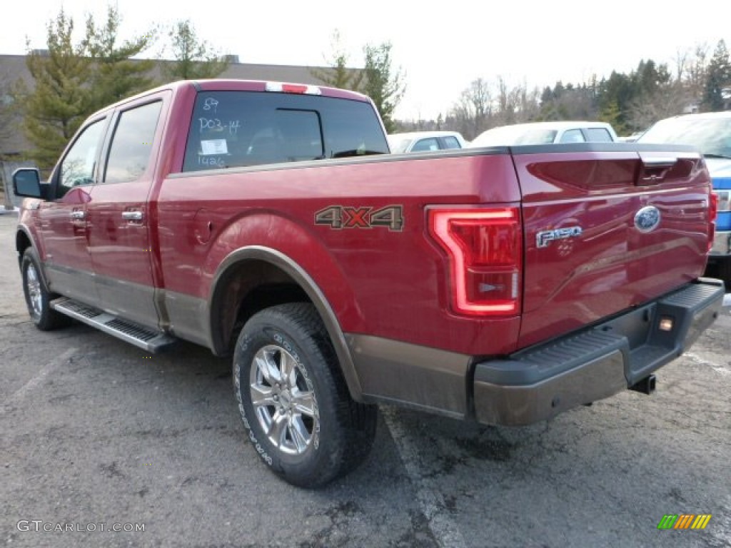 2015 F150 Lariat SuperCrew 4x4 - Ruby Red Metallic / Black photo #4