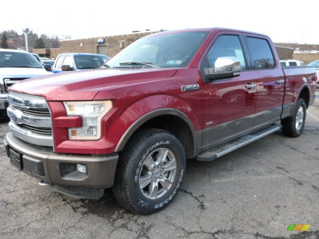 2015 F150 Lariat SuperCrew 4x4 - Ruby Red Metallic / Black photo #5
