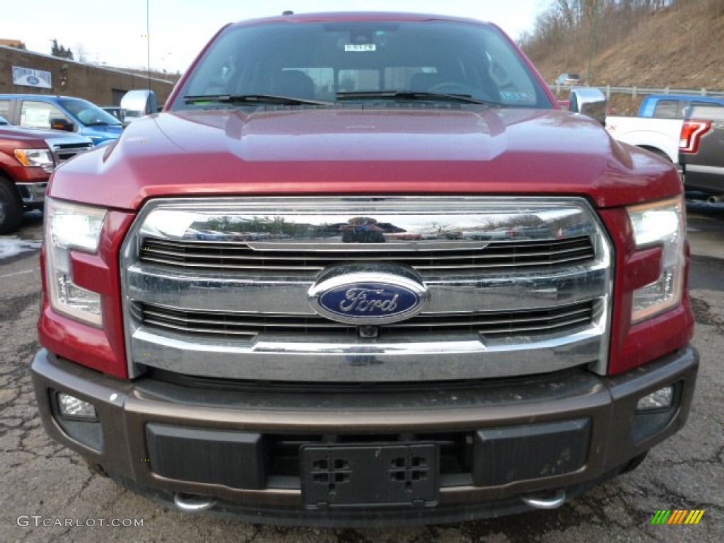2015 F150 Lariat SuperCrew 4x4 - Ruby Red Metallic / Black photo #6