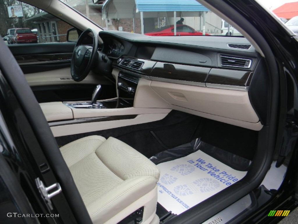 2009 BMW 7 Series 750Li Sedan Champagne Full Merino Leather Dashboard Photo #102058287
