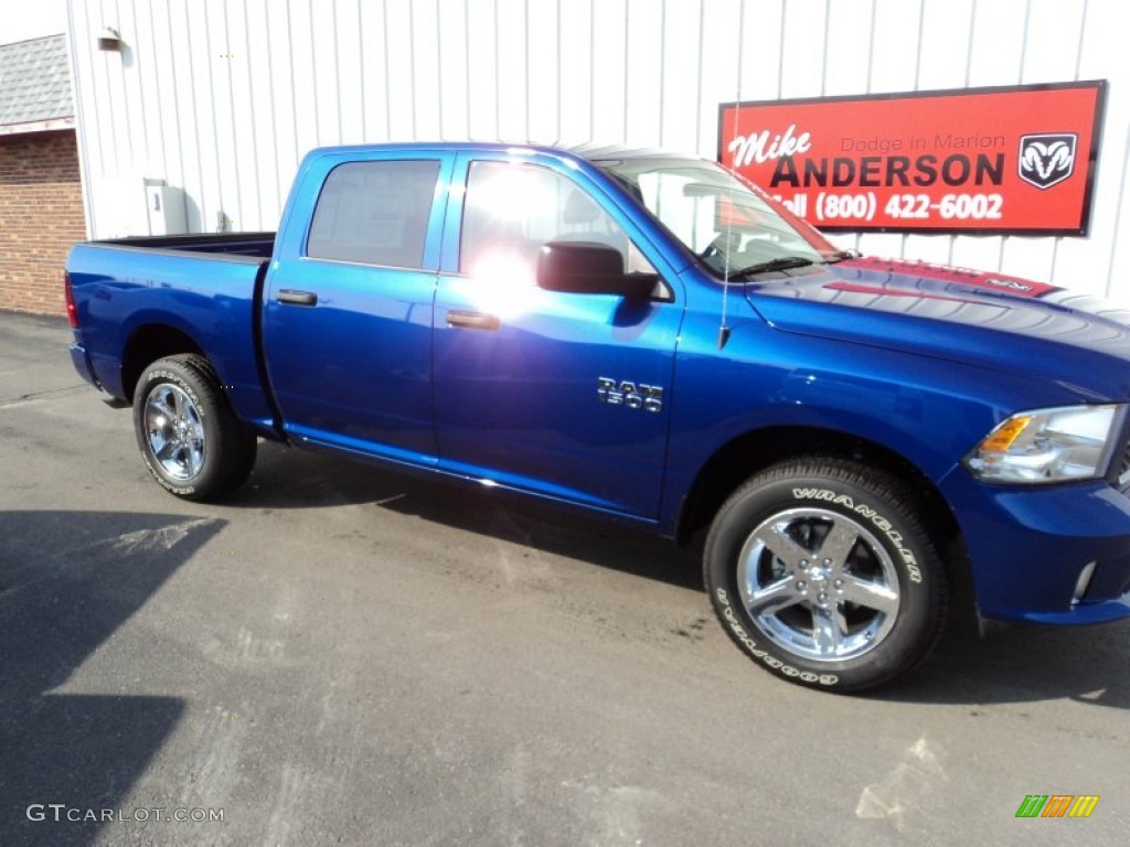 2015 1500 Express Crew Cab 4x4 - Blue Streak Pearl / Black/Diesel Gray photo #2