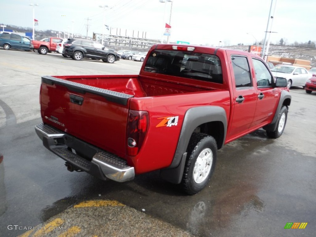 2005 Colorado LS Crew Cab 4x4 - Dark Cherry Red Metallic / Medium Dark Pewter photo #9