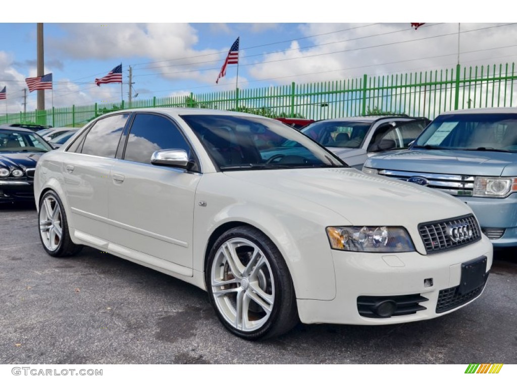 2005 S4 4.2 quattro Sedan - Arctic White / Black/Blue photo #5