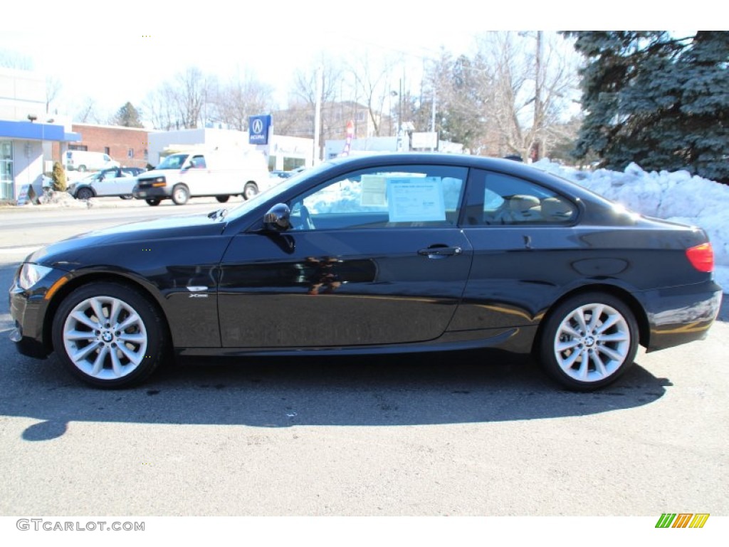 2012 3 Series 328i xDrive Coupe - Black Sapphire Metallic / Saddle Brown photo #5