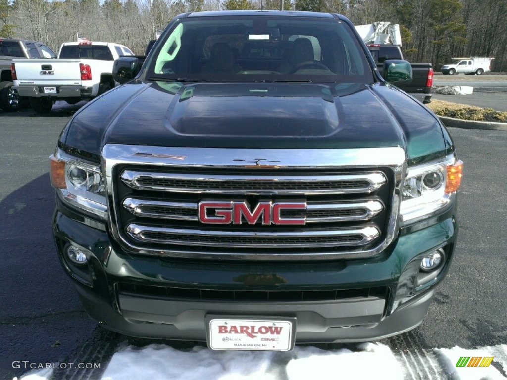 2015 Canyon SLE Extended Cab 4x4 - Emerald Green Metallic / Cocoa/Dune photo #2